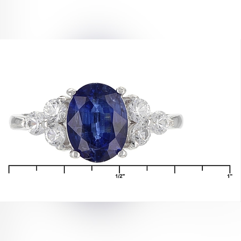 Exquisite Blue Kyanite & White Zircon Ring in Sterling Silver Size 8! 💙 - Picture 8 of 10